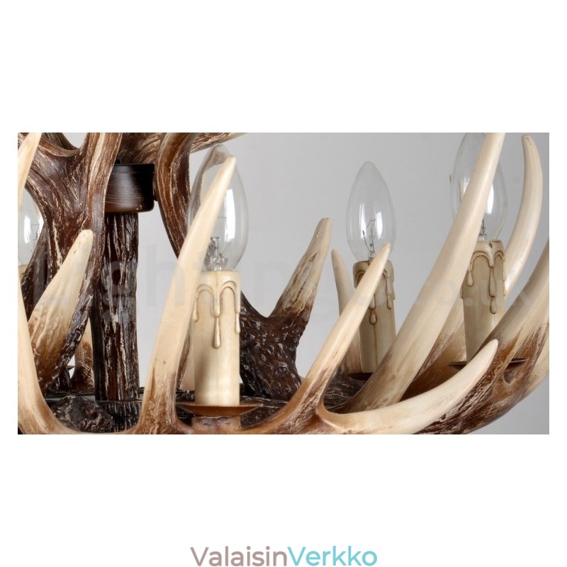 6 Vaalea maalaismainen taiteellinen Retro Antler Vintage kattokruunu