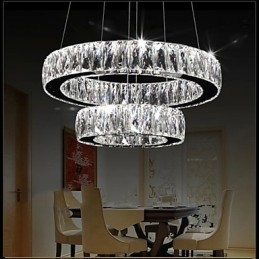 Crystal Kattokruunu Valot Moderni Valaistus Kaksi rengasta D2040 K9 Suuri kristalli kodin kattovalaisimet