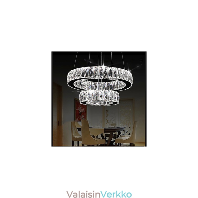 Crystal Kattokruunu Valot Moderni Valaistus Kaksi rengasta D2040 K9 Suuri kristalli kodin kattovalaisimet