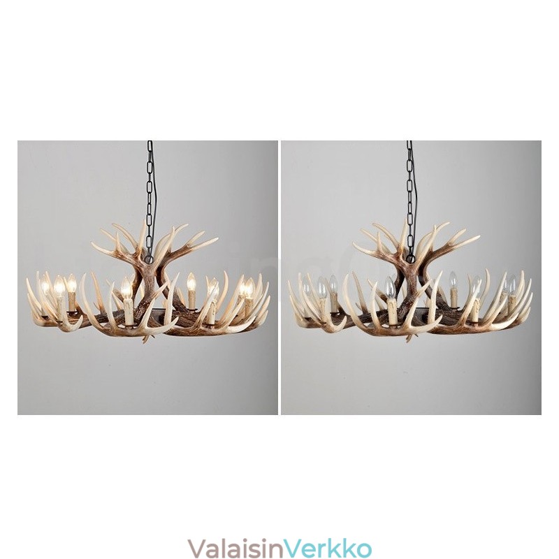 9 Vaalea maalaismainen taiteellinen retro Antler vintage kattokruunu