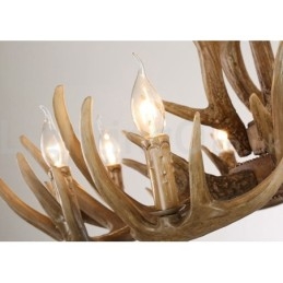 12 Light 2 Ties Maalaismainen taiteellinen Retro Antler Vintage kattokruunu