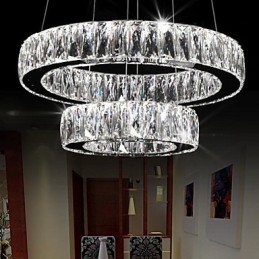Crystal Kattokruunu Valot Moderni Valaistus Kaksi rengasta D2040 K9 Suuri kristalli kodin kattovalaisimet