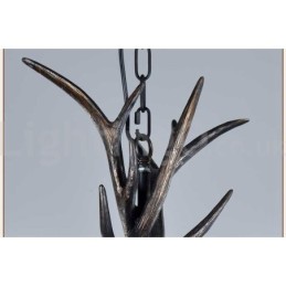 6 Vaalea maalaismainen taiteellinen Retro Antler Black Vintage kattokruunu