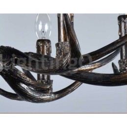 6 Vaalea maalaismainen taiteellinen Retro Antler Black Vintage kattokruunu