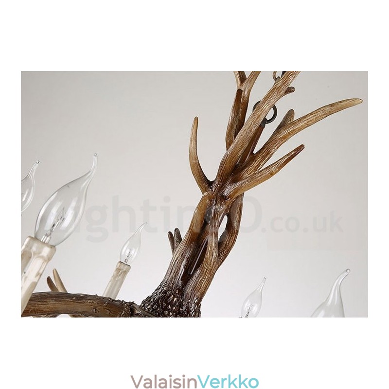6 Vaalea maalaismainen taiteellinen Retro Antler Vintage kynttiläkruunu