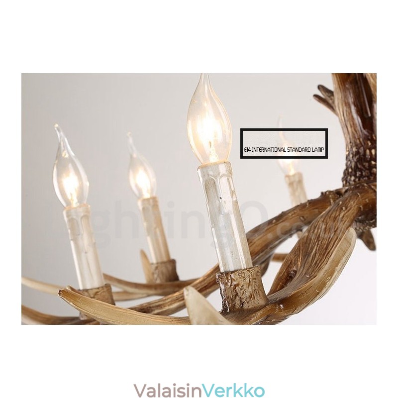 6 Vaalea maalaismainen taiteellinen Retro Antler Vintage kynttiläkruunu
