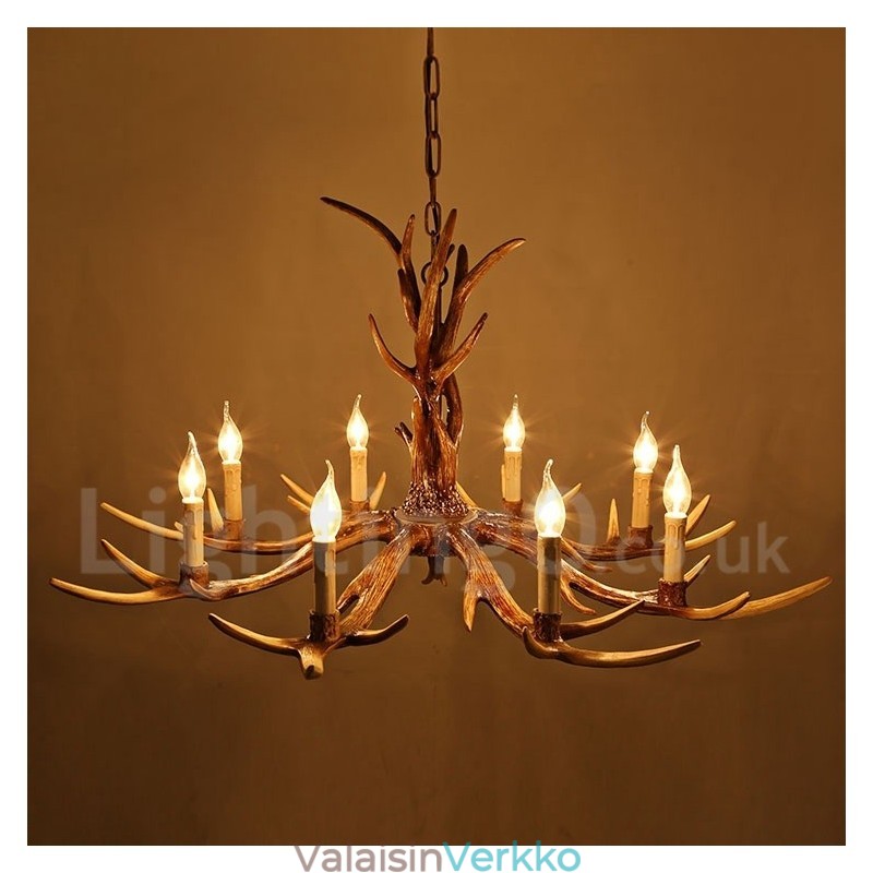 8 Vaalea maalaismainen taiteellinen Retro Antler Vintage kynttiläkruunu