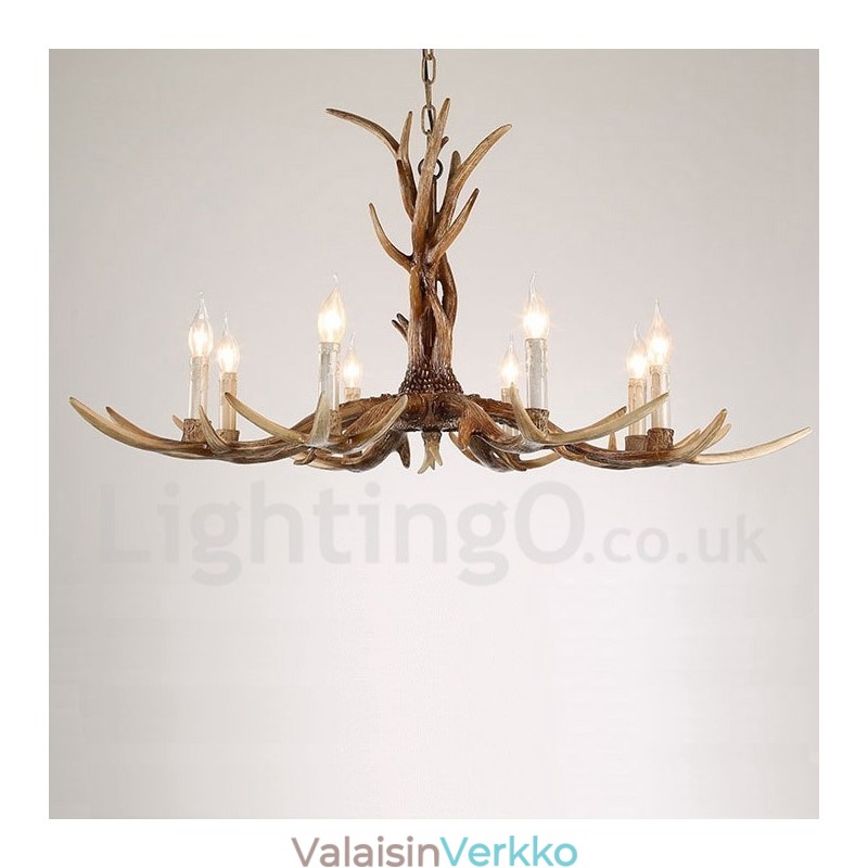 8 Vaalea maalaismainen taiteellinen Retro Antler Vintage kynttiläkruunu