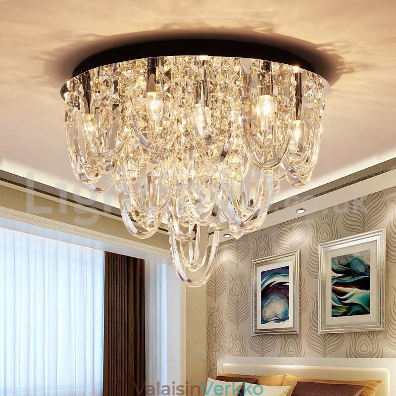 Ylellinen Crystal Flush Mount kattovalaisin Post Modern Lamp