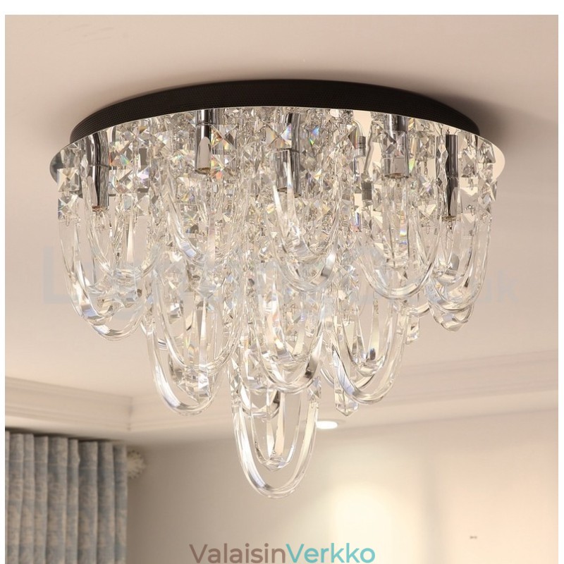 Ylellinen Crystal Flush Mount kattovalaisin Post Modern Lamp