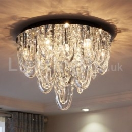 Ylellinen Crystal Flush Mount kattovalaisin Post Modern Lamp