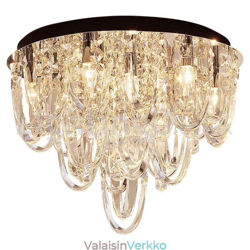 Ylellinen Crystal Flush Mount kattovalaisin Post Modern Lamp
