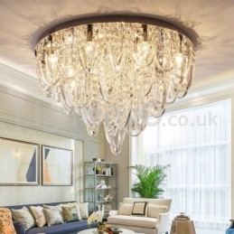Ylellinen Crystal Flush Mount kattovalaisin Post Modern Lamp
