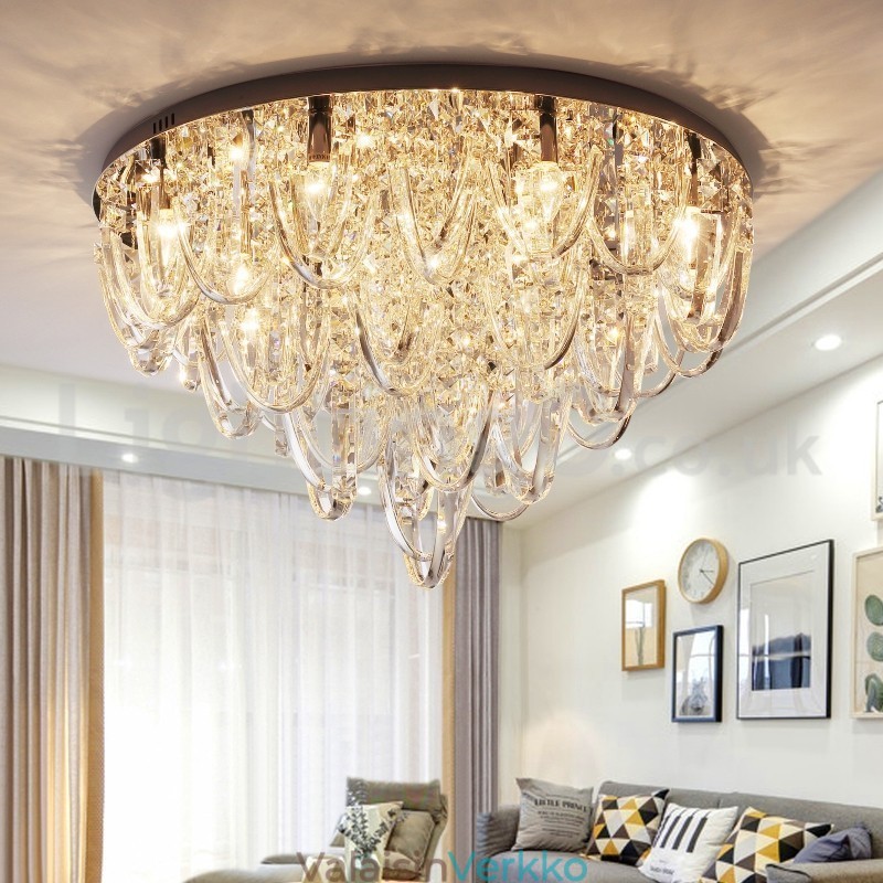 Ylellinen Crystal Flush Mount kattovalaisin Post Modern Lamp
