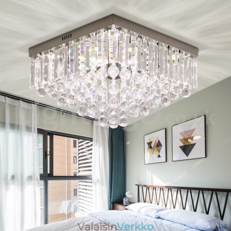Nykyaikaiset 40 cm:n 50 cm:n neliömäiset Crystal-uppoasennusvalot Nykyaikaiset 40 cm:n 50 cm:n neliömäiset Crystal-uppoasennusvalot