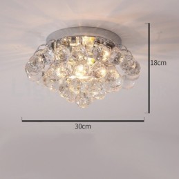 Nykyaikaiset 30 cm 55 cm pyöreät kristalli uppoasennettavat kattovalot