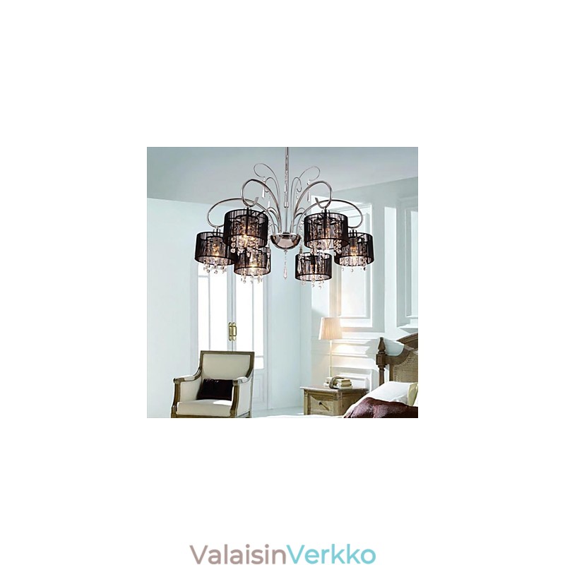 Moderni nykyaikainen kristallikromimetallikattokruunu