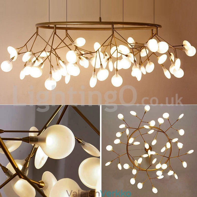 Ylellinen Post moderni pyöreä Fireflies kattokruunu