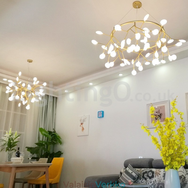 Ylellinen Post moderni pyöreä Fireflies kattokruunu