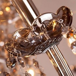 6 valoa eurooppalainen kristallikruunu, harmaa lasi ja kristalli