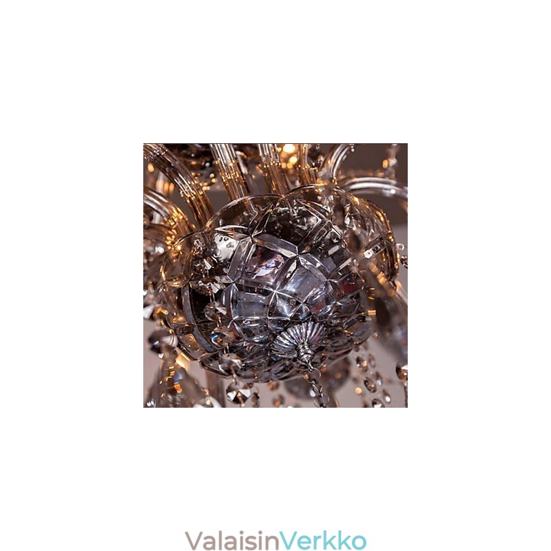 6 valoa eurooppalainen kristallikruunu, harmaa lasi ja kristalli