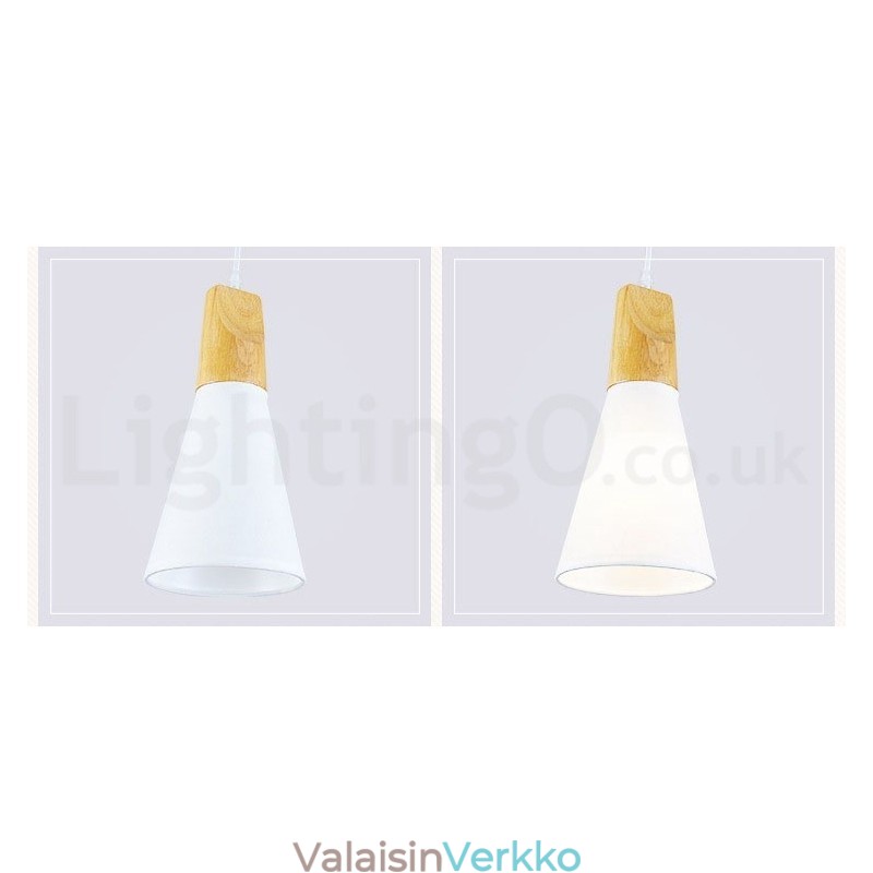 Puinen Moderni 1 Light 3 Lights -riippuvalaisin kangasvarjostimella