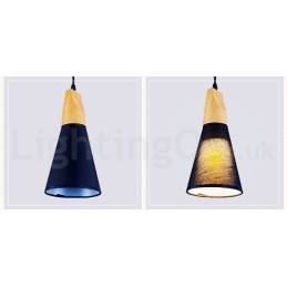 Puinen Moderni 1 Light 3 Lights -riippuvalaisin kangasvarjostimella