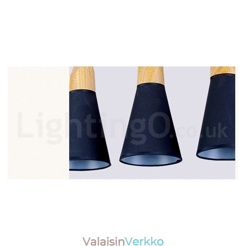 Puinen Moderni 1 Light 3 Lights -riippuvalaisin kangasvarjostimella