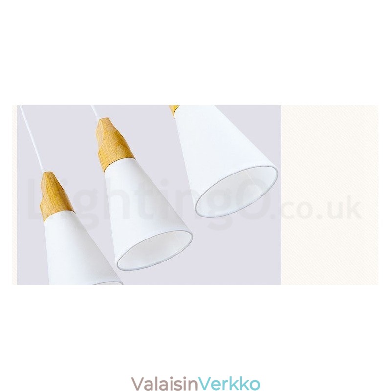 Puinen Moderni 1 Light 3 Lights -riippuvalaisin kangasvarjostimella