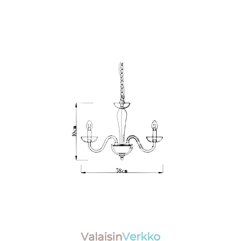 4 valokristalliriippuvalaisin kynttilälampussa