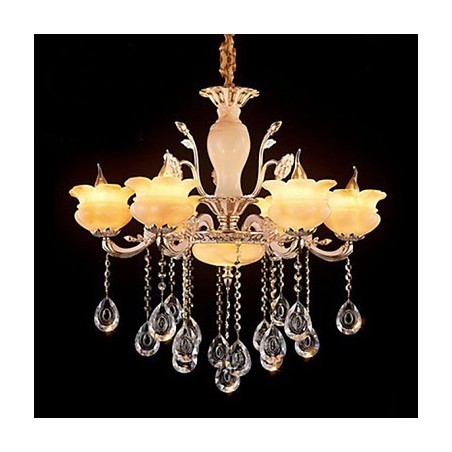 Jade Crystal riippuvalaisin kynttilätyylinen kattokruunu