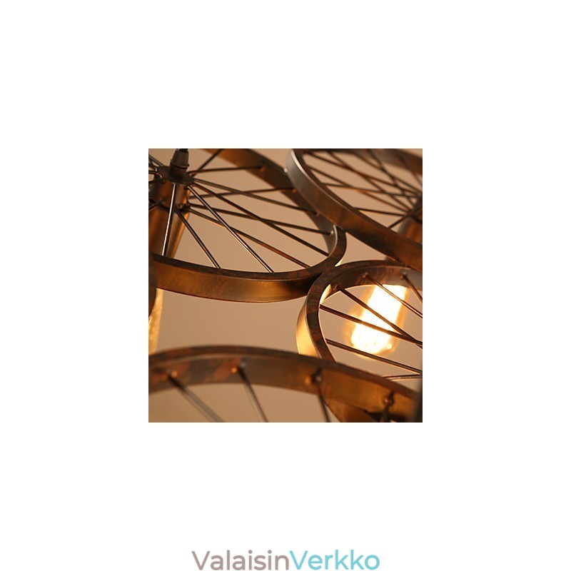 Valaistus Industrial Loft Style Takorauta Kattokruunu Cafe Pyörän kattokruunu