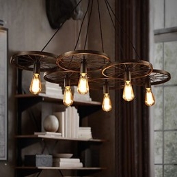 Valaistus Industrial Loft Style Takorauta Kattokruunu Cafe Pyörän kattokruunu
