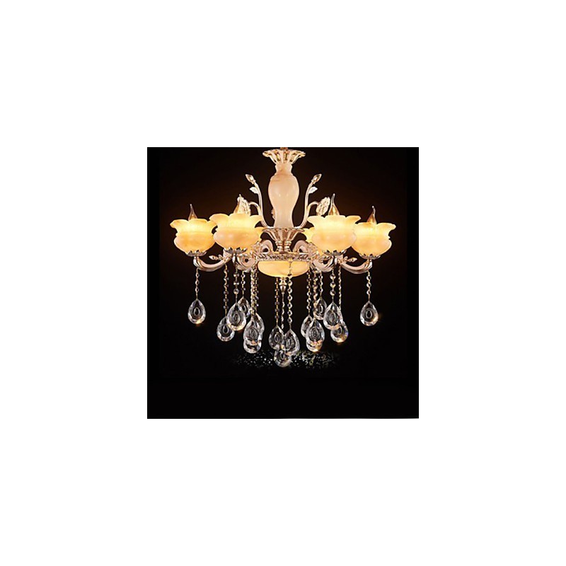 Jade Crystal riippuvalaisin kynttilätyylinen kattokruunu