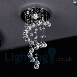 1 Light Moderni K9 Crystal Pyöreä uppoasennettava kattovalo