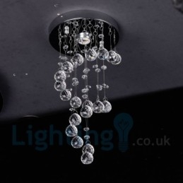 1 Light Moderni K9 Crystal Pyöreä uppoasennettava kattovalo