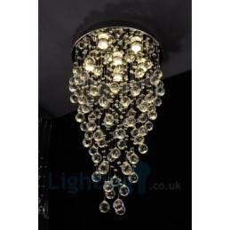 6 Light Moderni K9 Crystal Pyöreä uppoasennettava kattovalo