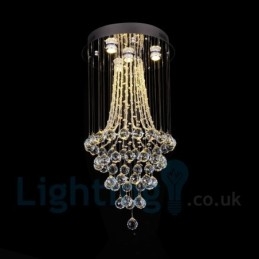 4 Light Moderni K9 Crystal Crystal Pyöreä upotettava kattovalaisin