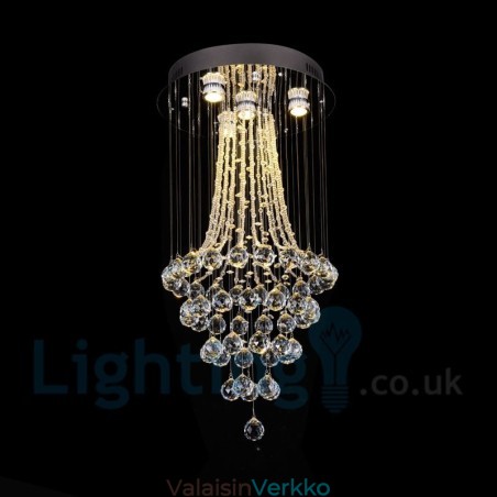 4 Light Moderni K9 Crystal Crystal Pyöreä upotettava kattovalaisin 4 Light Moderni K9 Crystal Crystal Pyöreä upotettava kattovalaisin