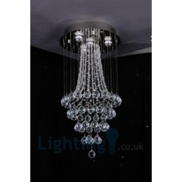4 Light Moderni K9 Crystal Crystal Pyöreä upotettava kattovalaisin