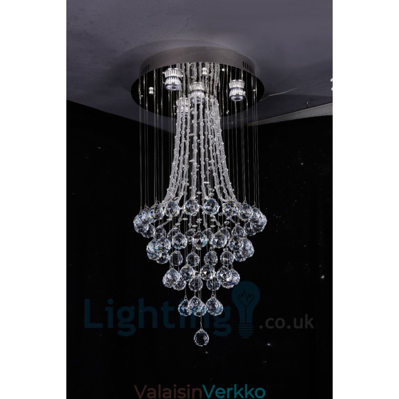 4 Light Moderni K9 Crystal Crystal Pyöreä upotettava kattovalaisin