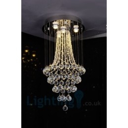 4 Light Moderni K9 Crystal Crystal Pyöreä upotettava kattovalaisin