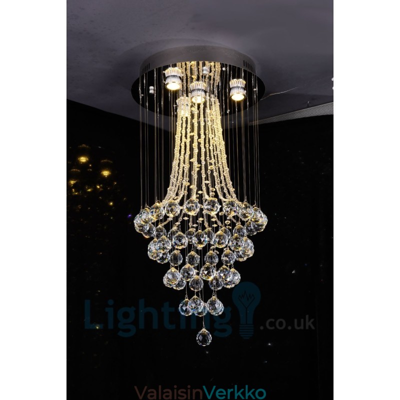 4 Light Moderni K9 Crystal Crystal Pyöreä upotettava kattovalaisin