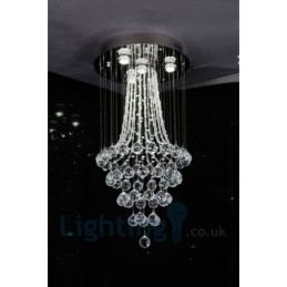 4 Light Moderni K9 Crystal Crystal Pyöreä upotettava kattovalaisin