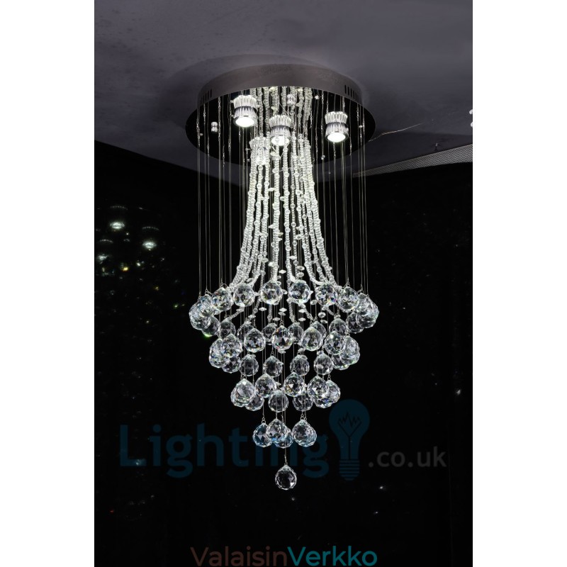 4 Light Moderni K9 Crystal Crystal Pyöreä upotettava kattovalaisin