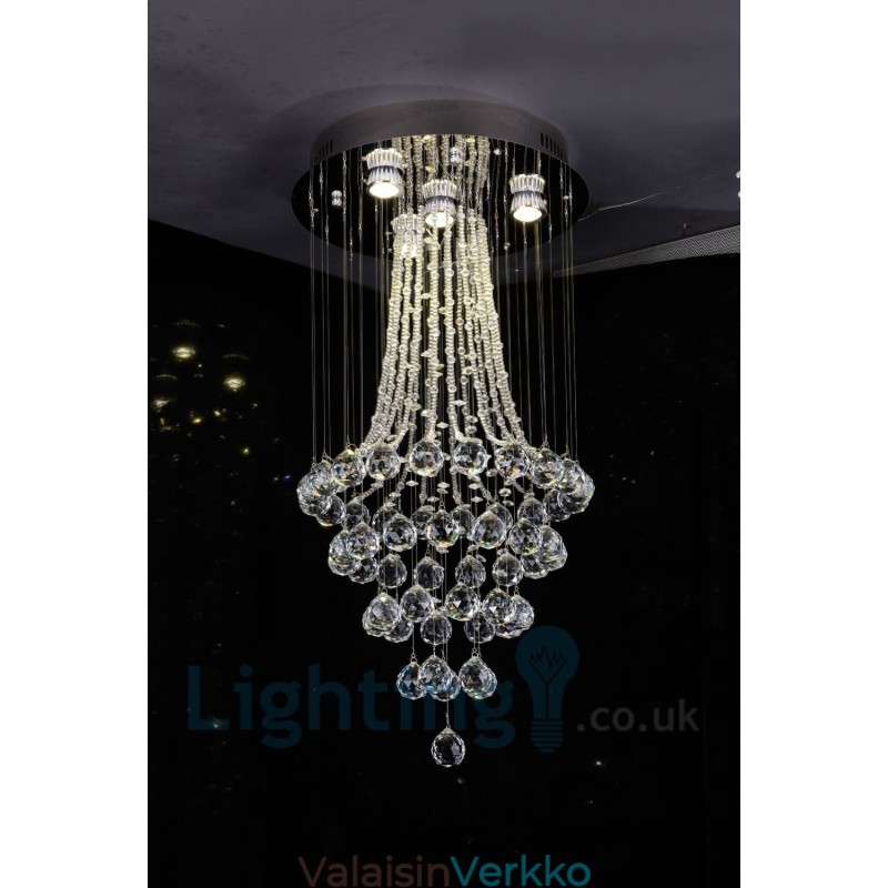 4 Light Moderni K9 Crystal Crystal Pyöreä upotettava kattovalaisin