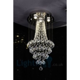 4 Light Moderni K9 Crystal Crystal Pyöreä upotettava kattovalaisin