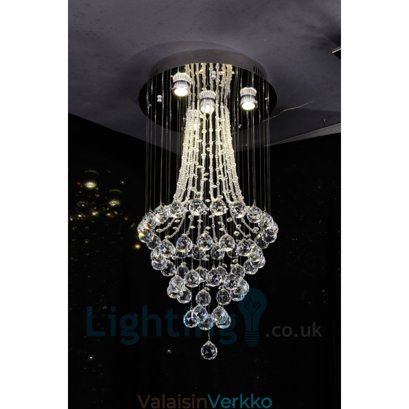 4 Light Moderni K9 Crystal Crystal Pyöreä upotettava kattovalaisin