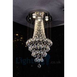 4 Light Moderni K9 Crystal Crystal Pyöreä upotettava kattovalaisin