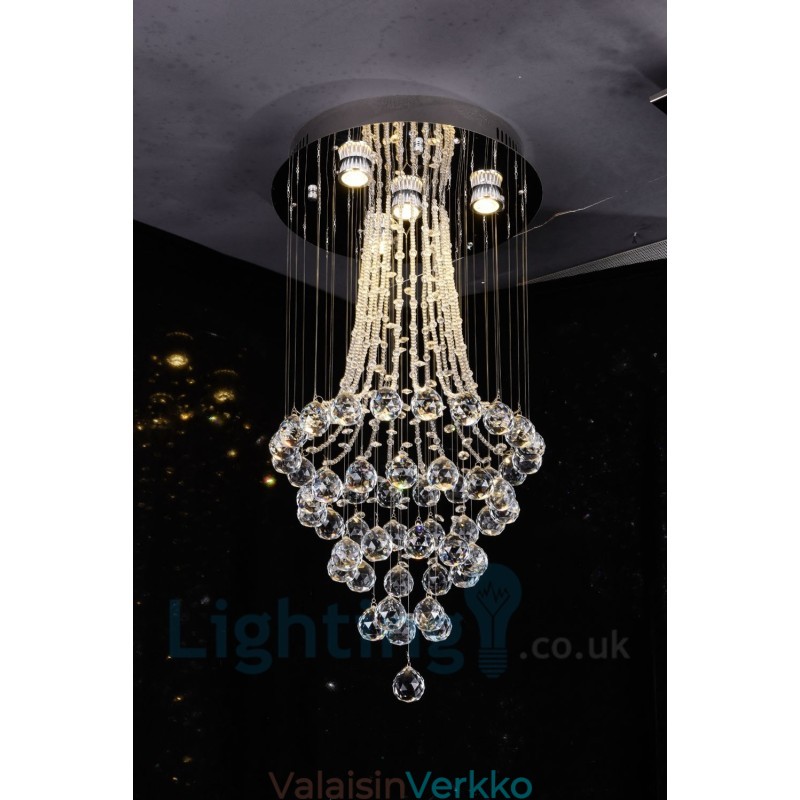 4 Light Moderni K9 Crystal Crystal Pyöreä upotettava kattovalaisin